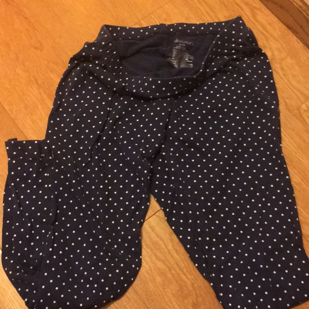 White polka dot leggings